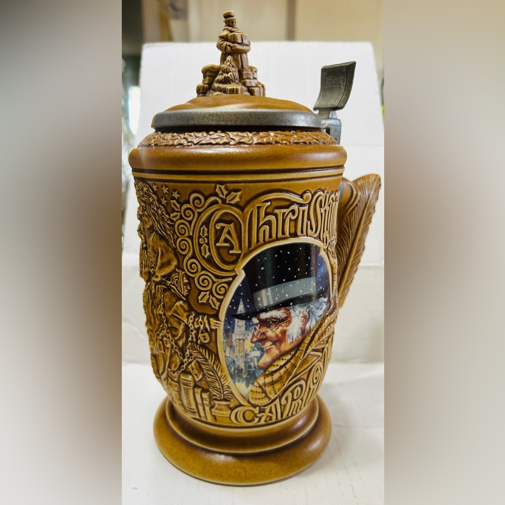 Avon beer stein, 1996 A Christmas Carol, made in Brazil. Excellent condition.
